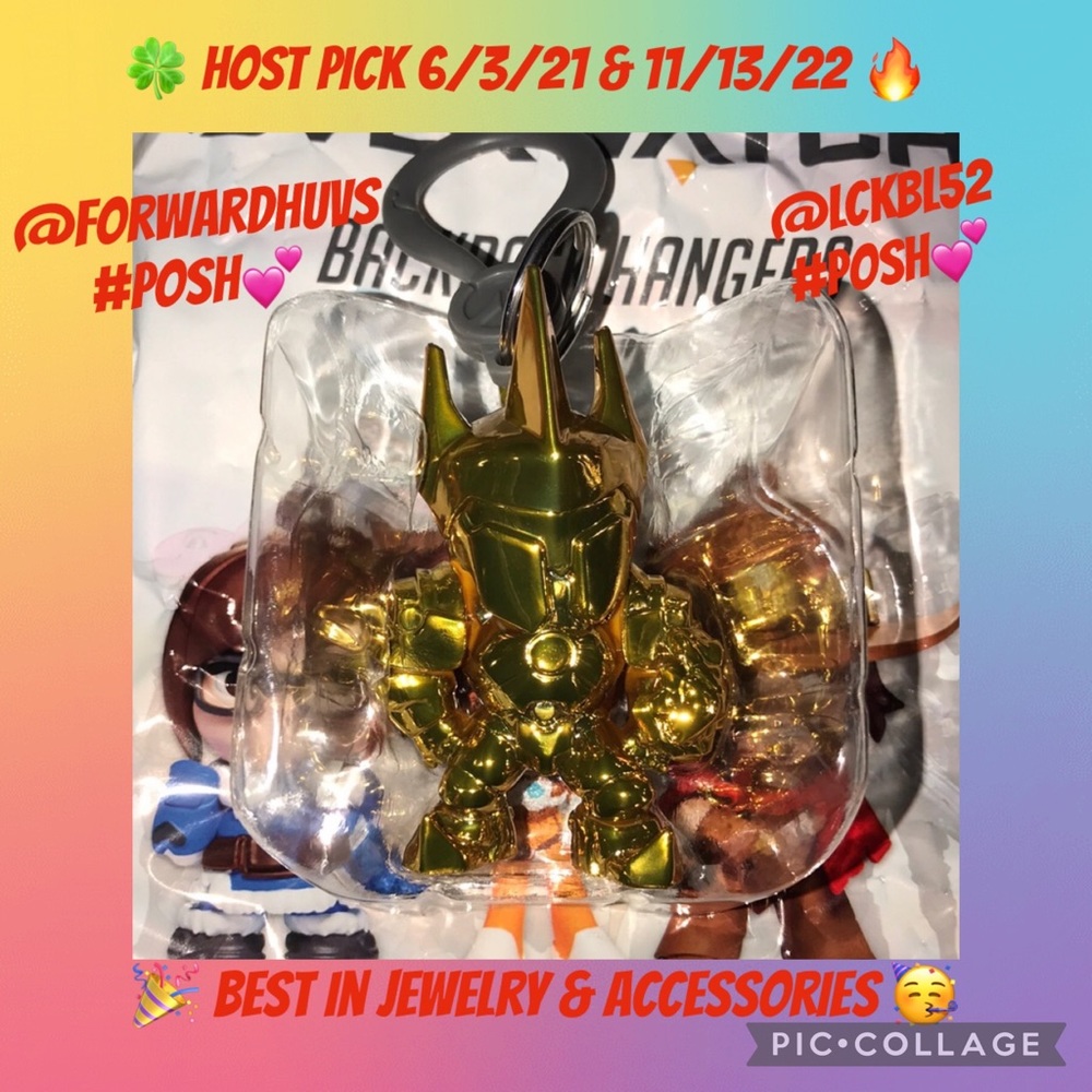 Golden overwatch Reinhardt backpack hanger Rare